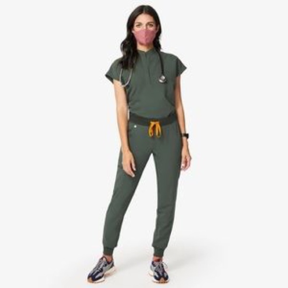 Figs Moss Green Jogger Scrub Pants